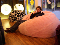 Bean bag chairs are economical and stylish; photo courtesy Daveybot