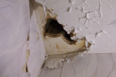 A Hole in a Drywall Ceiling