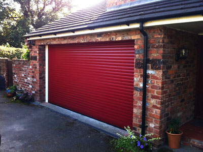 A red roller garage door, photo courtesy Amy_Jackson