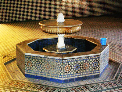Fountain at the Mausoleum of Moulay Ismail fountain; photo courtesy Bernard Gagnon